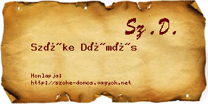 Szőke Dömös névjegykártya